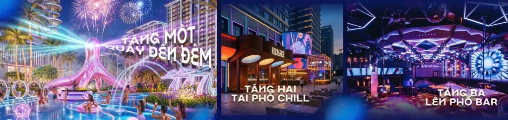 Phối cảnh không gian giải trí và trải nghiệm về đêm Q Topia