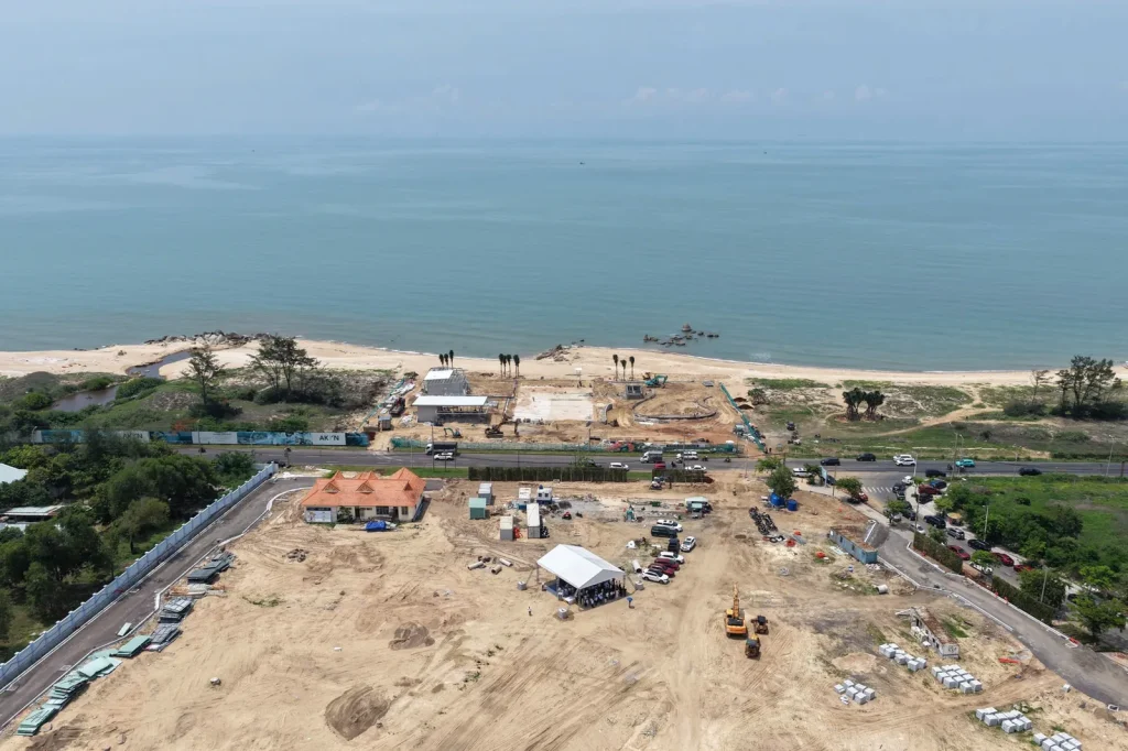 Ảnh thực tế Q Topia Phước Hải – Toàn cảnh khu vực dự án Q Topia nhìn từ trên cao về phía biển